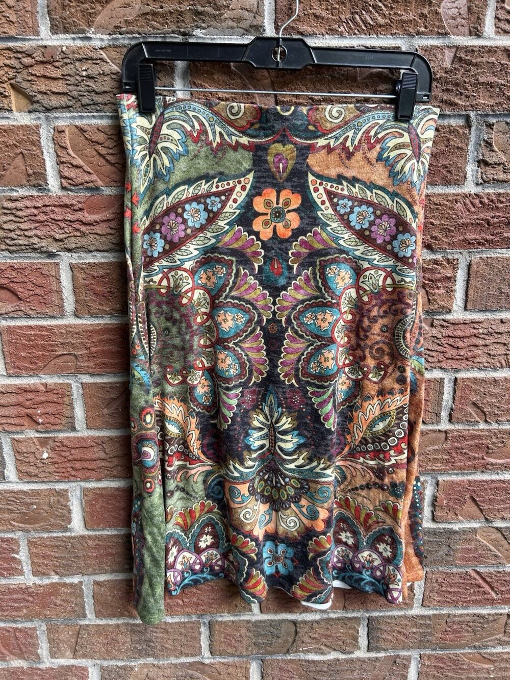 Amma Skirt Women's SMALL Multicolor Floral Pull On Elastic Waist Made In LA USA